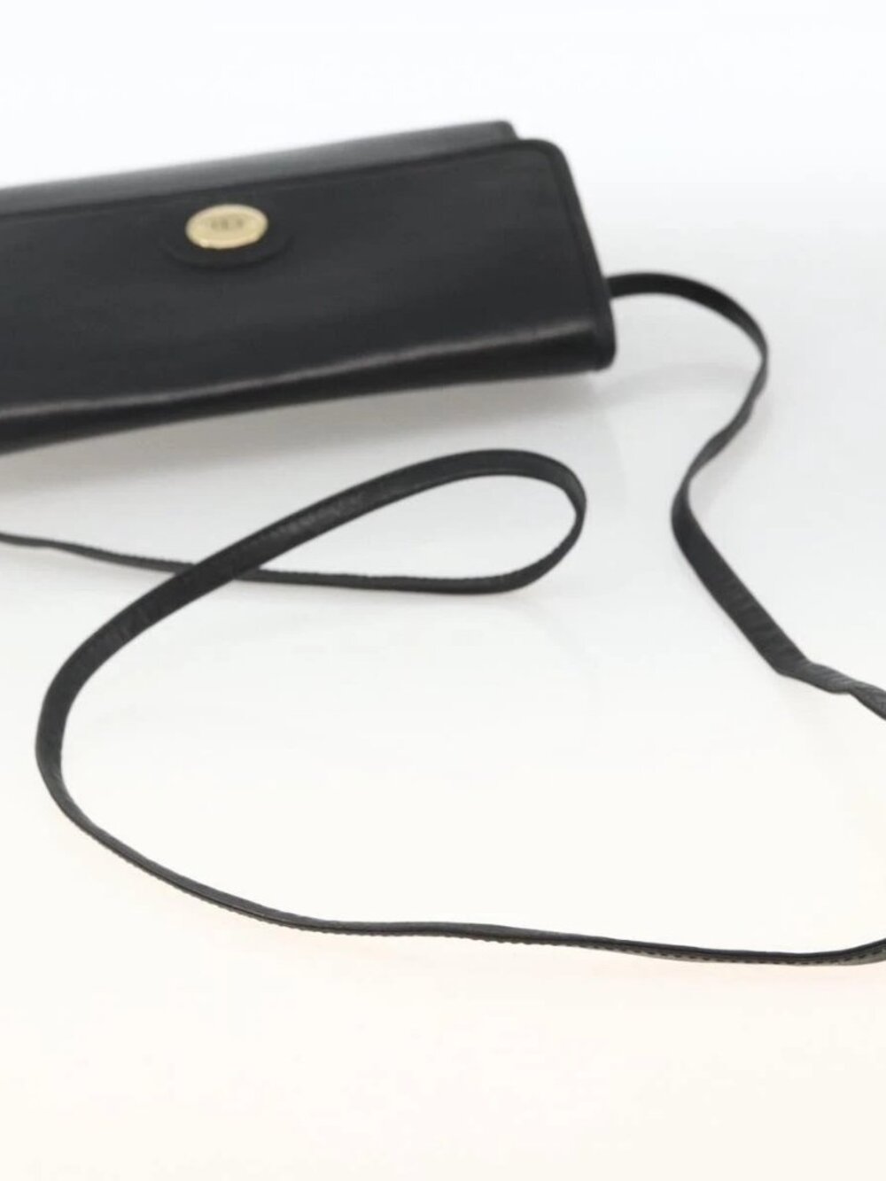 Christian Dior Shoulder Bag Leather Black Gold Auth 174078 - Picture 7 of 15